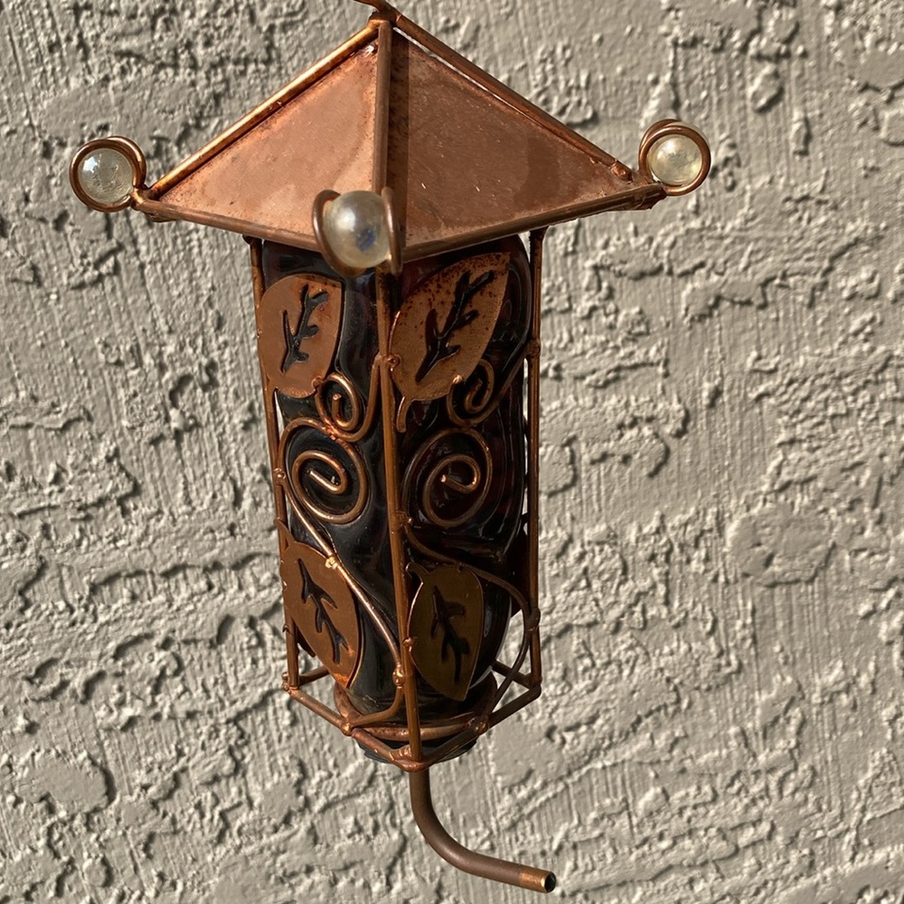 Copper Hummingbird Feeder